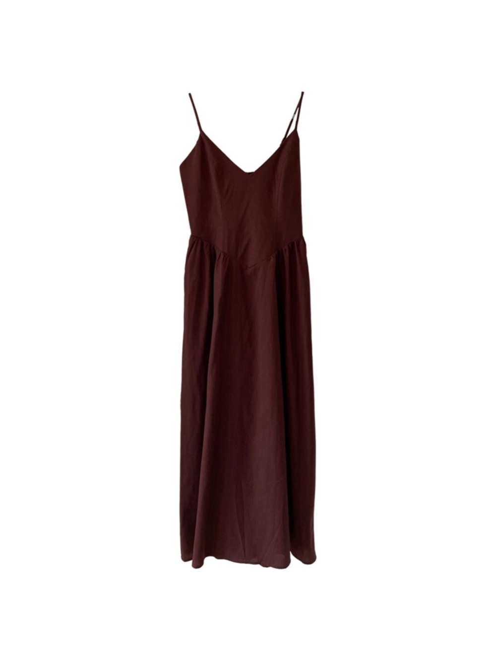 Women's Spaghetti-Strap Maxi Dress in Deep Burgundy